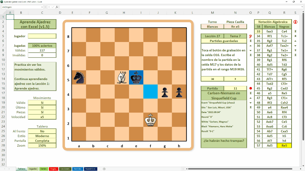 Más información sobre "Aprende ajedrez con Excel"