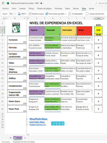 Más información sobre "Calcula tu nivel de Excel"
