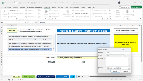 Más información sobre "Información de hojas con Macros de Excel 4.0"