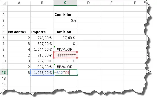 Uso de referencias en fórmulas Excel