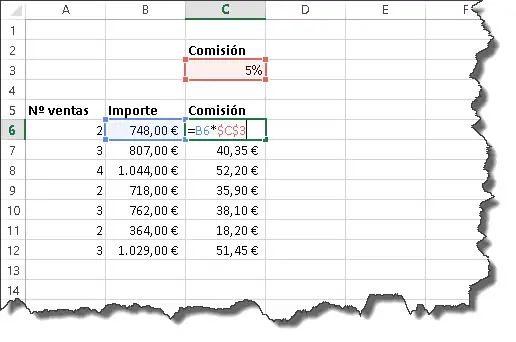 usar referencias fórmulas Excel
