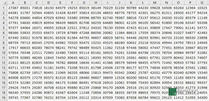 4 Listado de números excel