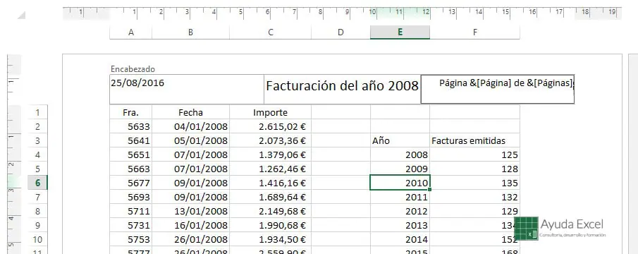 Encabezados y pies de página
