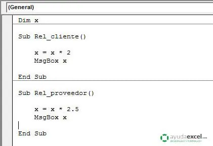 ambito de una variable de modulo excel vba