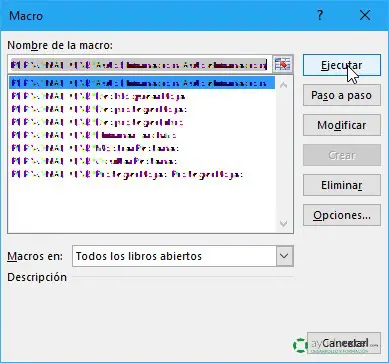 cuadro de diálogo macros excel