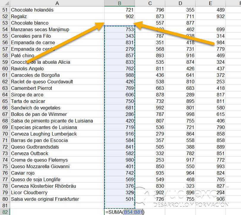 función autosuma excel