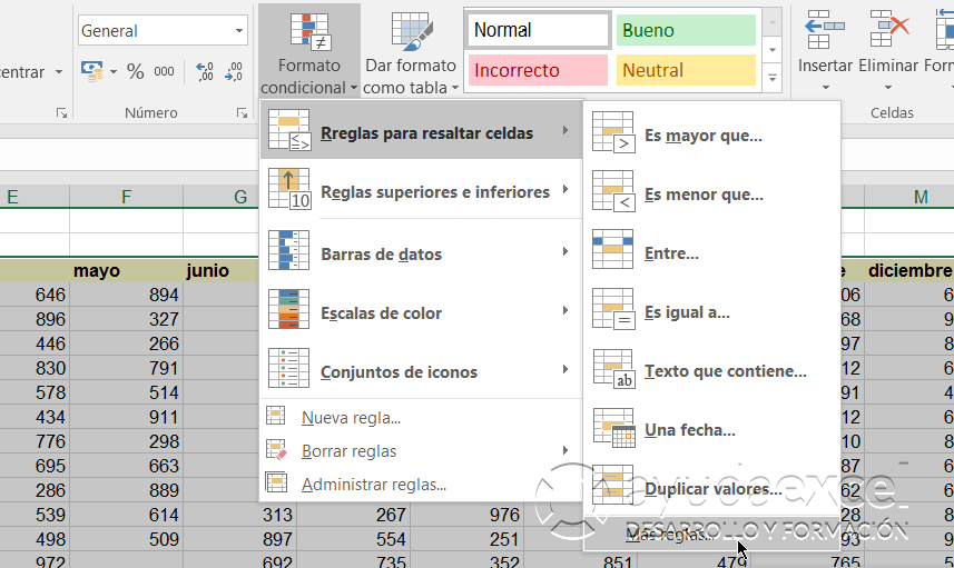 formato condicional celdas en blanco excel