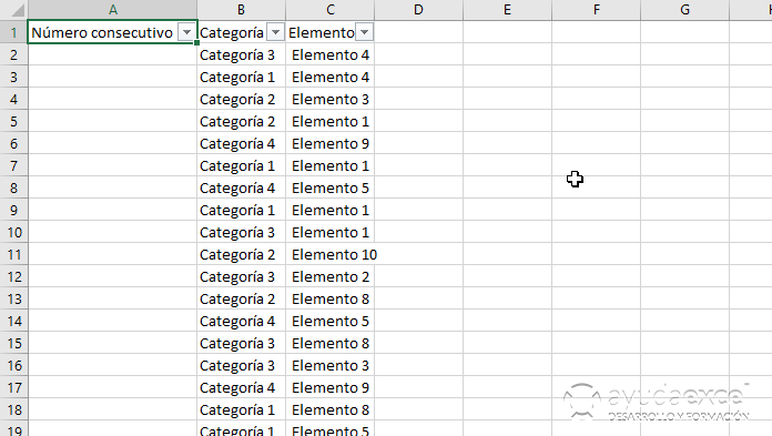 filtrar numeros consecutivos excel