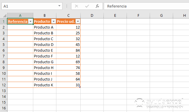 tabla crear numeros consecutivos en excel