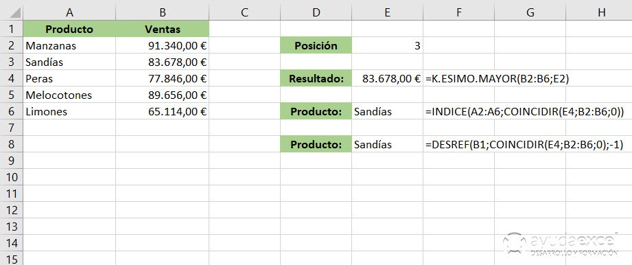 Buscar con INDICE y COINCIDIR Excel