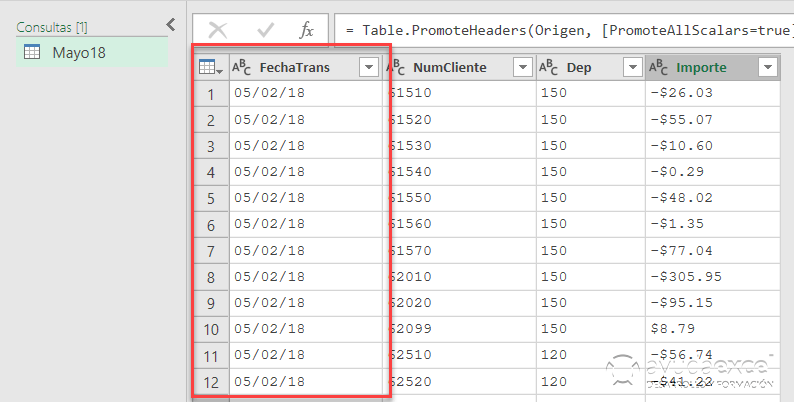 formato fechas excel power query