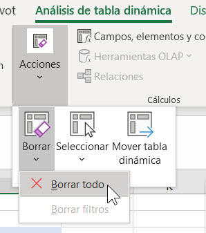 caché dinámica en tablas excel