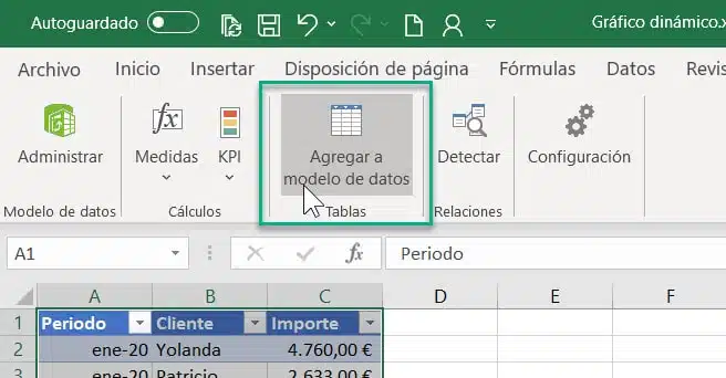 Agregar al modelo de datos Excel Power Pivot