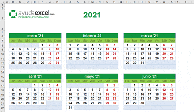 Plantillas Calendario En Excel 21 Ayuda Excel