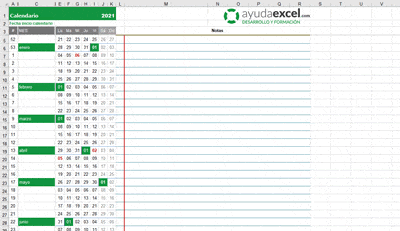 Plantillas Calendario En Excel 21 Ayuda Excel