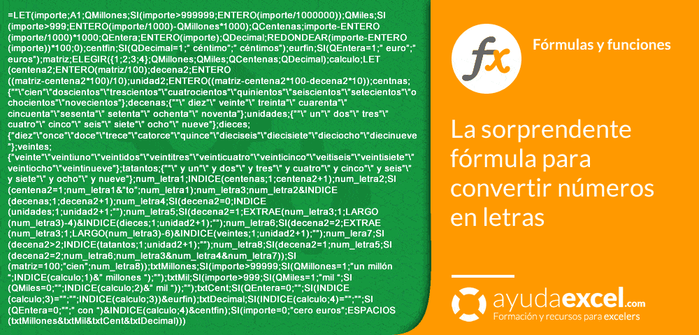 Convertir números en letras Excel