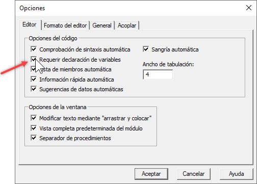 instruccion option explicit vba excel