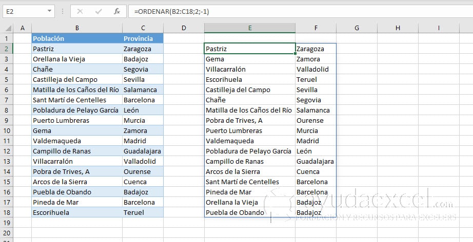 Qué Fácil Es Ordenar Datos Con Fórmulas Con Excel 365 Ayuda Excel 8497