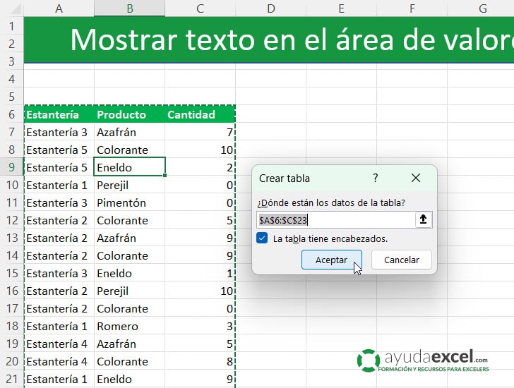 Crear tabla dinámica para analizar datos