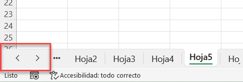 navegación hojas excel
