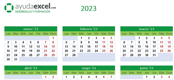 Plantillas De Calendario Excel 2023 Ayuda Excel 5171