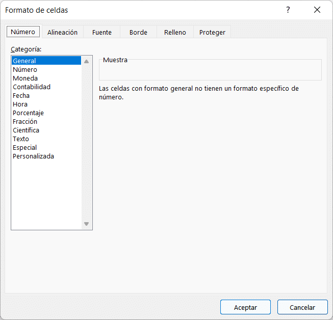 formato de número excel